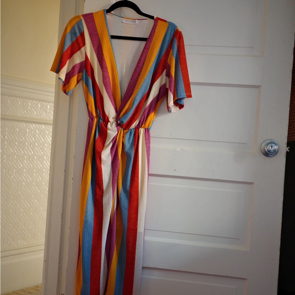 All in Favor Multicolor Striped Dress